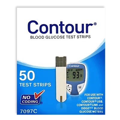 Contour Blood Glucose Test Strips, Diabetes Monitoring Supplies - 1 Pack