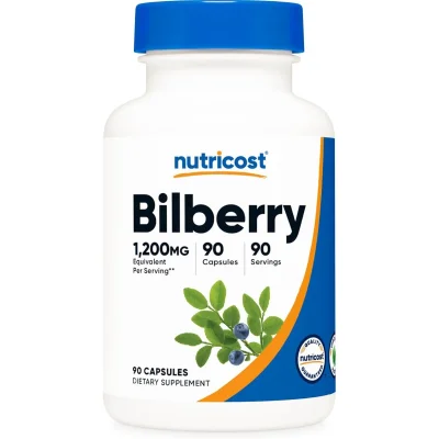 نيوتريكوست (Nutricost) مستخلص التوت الأزرق لدعم صحة العين، كبسولات - 90 كبسولة