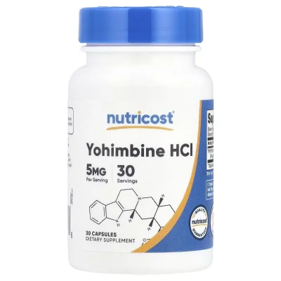Nutricost Yohimbine HCl, Supplement for Fat Loss & Athletic Performance Support, Capsules - 5mg