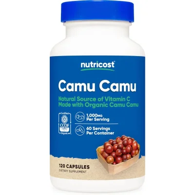Nutricost Camu Camu Vitamin C, Immune Support & Antioxidant, Capsules - 120 Count
