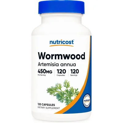 نوتريكوست (Nutricost) عشبة الشيح (Artemisia Annua)، مكمل عشبي لدعم صحة الجهاز الهضمي، 450 ملغ، كبسولات - 120 كبسولة