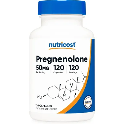 Nutricost Pregnenolone, Hormone Precursor Support, Capsules - 120 Count