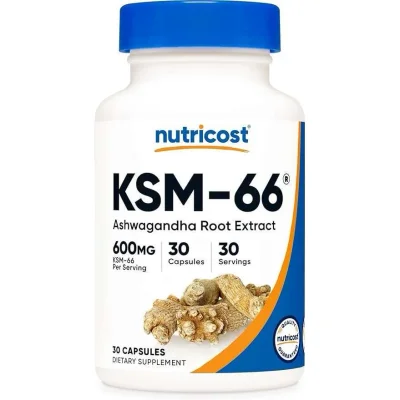 Nutricost KSM-66 Ashwagandha Root Extract, Supports Stress Reduction & Relaxation, Capsules - 30 Count