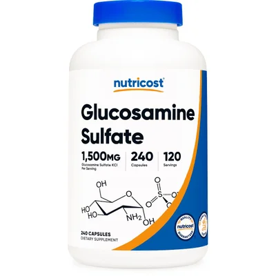 Nutricost Glucosamine Sulfate for Joint Health Support, Capsules - 240 Count