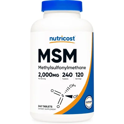 Nutricost Methylsulfonylmethane (MSM) for Joint Health Support, Tablets - 240 Count