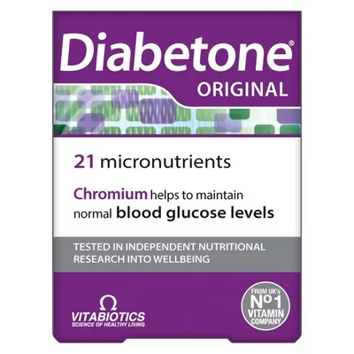 Vitabiotics Diabetone Original, Nutritional Support for Blood Sugar Management, Tablets - 30 Count
