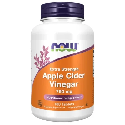 NOW Apple Cider Vinegar, Dietary Supplement, Tablets - 180 Count