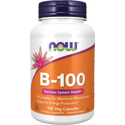 NOW B-Complex Vitamin, Supports Energy & Nervous System, Capsules - 100 Count