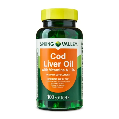 Spring Valley Cod Liver Oil, 100 Softgel Capsules