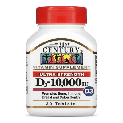 21st Century Vitamin D3 10,000 IU, Supports Bone & Immune Health, Tablets - 10,000 IU