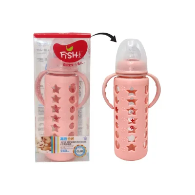 Fish Automatic Double Handle Baby Bottle - 240ml