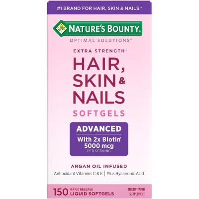Nature's Bounty Hair Skin & Nails Advanced, Supplement for Hair, Skin & Nails, Softgels - 150 Count