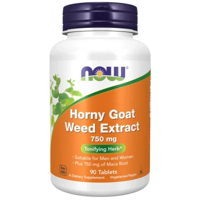 NOW Foods Horny Goat Weed Extract, Dietary Supplement, Tablets - 90 Count