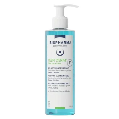 ISIS Pharma Teen Derm Gel Sensitive, Cleansing Gel for Sensitive Skin - 250ml