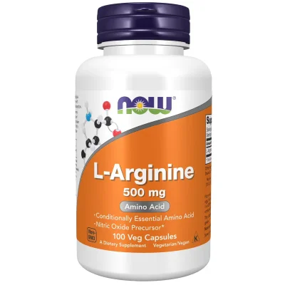 NOW L-Arginine, Supports Cardiovascular Health & Nitric Oxide Production, Capsules - 500mg
