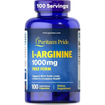Puritan's Pride L-Arginine Supplement, Capsules - 100 Count