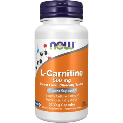 NOW L-Carnitine for Energy & Metabolism Support, Capsules - 60 Count