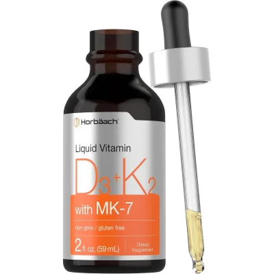 Horbaach Vitamin D3+K2 Liquid Drops, Immune & Bone Support - [Pack Size]
