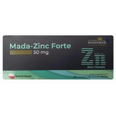 مادامار (Madamar) زنك فورتي، مكمل الزنك لدعم المناعة والتئام الجروح، كبسولات - 40 كبسولة