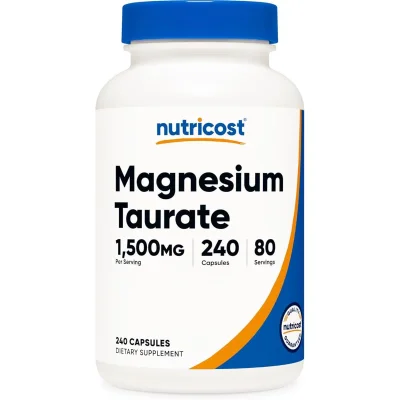 نيوتريكوست (Nutricost) ماغنسيوم تورات، يدعم وظائف العضلات والأعصاب وصحة القلب، كبسولات - 240 كبسولة