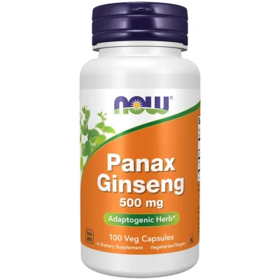 NOW Panax Ginseng for Energy & Cognitive Support, Capsules - 100 Count