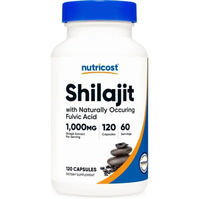 نيوتريكوست (Nutricost) شيلاجيت، مكمل غذائي، كبسولات - 1000 ملغ 120 كبسولة