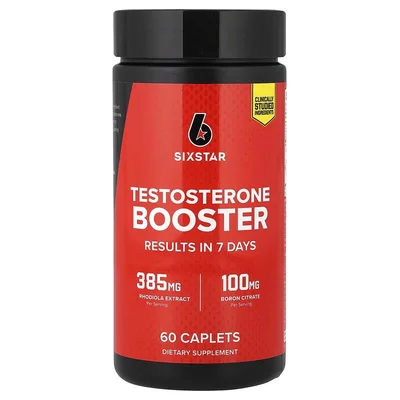 SixStar Testosterone Booster, Supports Natural Testosterone Production & Muscle Performance, Capsules - 60 Count