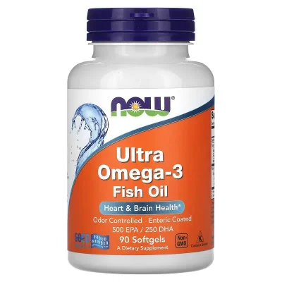 NOW Ultra Omega-3, Supports Heart & Brain Health, 90 Softgels
