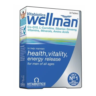 Vitabiotics Wellman Multivitamin for Men, Supports Health & Vitality, Tablets - 30 Count