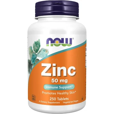 NOW Zinc Supplement, Tablets - 250 Count