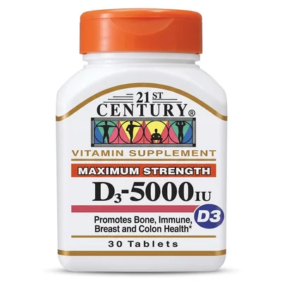 D3-5000 IU Tablet - 21st Century