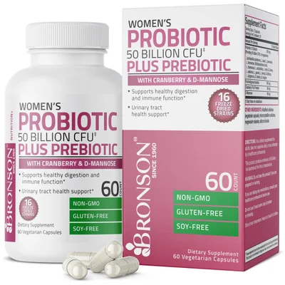 Bronson Probiotic Women's Formula, Supports Digestive & Immune Health, Capsules - 60 Count