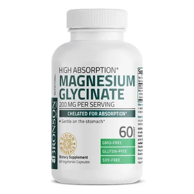 Bronson Magnesium Glycinate for Muscle & Nerve Support, Capsules - 60 Count