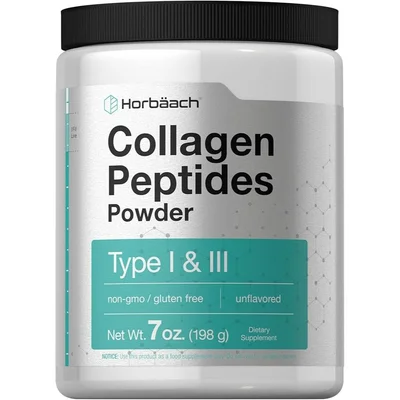 Horbaach Collagen Peptides Powder, Supports Skin, Hair, Nails, Joints & Bones Health - 198g