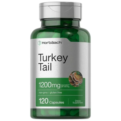 Horbaach Turkey Tail Mushroom, Immune Support & Antioxidant, Capsules - 120 Count
