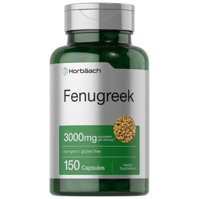 Horbaach Fenugreek Herbal Supplement, Digestive & Lactation Support, Capsules - 150 Count