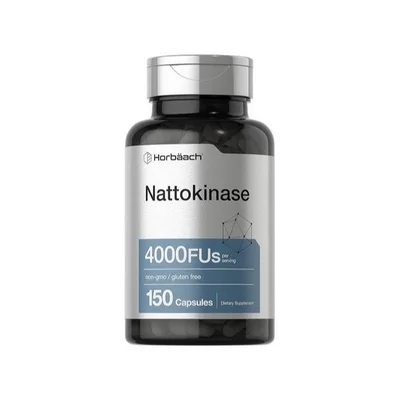 Horbaach Nattokinase Supports Cardiovascular Health & Healthy Blood Circulation, Capsules - 150 Count