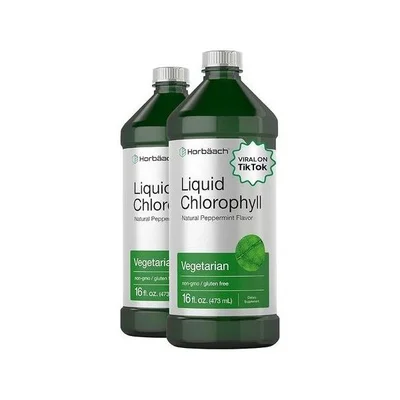 Horbaach Liquid Chlorophyll, Supports Detoxification & Internal Deodorization, Liquid - 16 fl. oz. (473 mL)