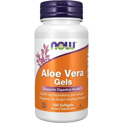 NOW Aloe Vera Gels, Supports Digestive Health & Skin Wellness, Softgels - 100 Count
