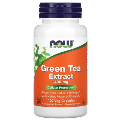 NOW Foods Green Tea Extract 400 mg, Antioxidant Support & Cellular Health, Veg Capsules - 100 Count