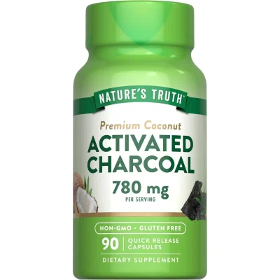 Nature's Truth Activated Charcoal Quick Release Capsules, Detox Support - 90 Count