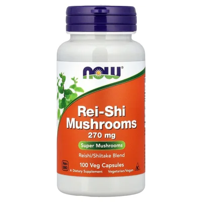 NOW Foods Rei-Shi Mushrooms, Supports Immune System & Vitality, Veg Capsules, 270 mg - 100 Count