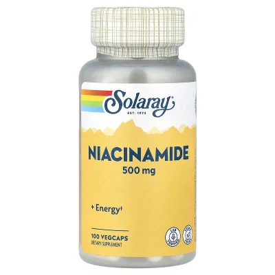 Solaray Niacinamide, Supports Cellular Energy, Nervous System & Skin Health, VegCaps, 500 mg - 100 Count