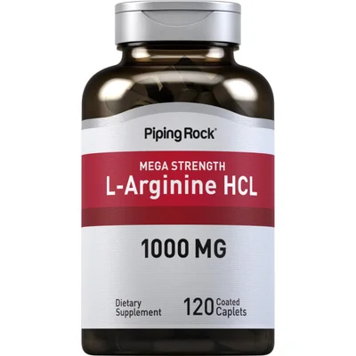 بايبنج روك (Piping Rock) إل-أرجينين إتش سي إل قوة مضاعفة، لدعم صحة القلب والأوعية الدموية والأداء الرياضي، كبسولات مغلفة - 120 كبسولة