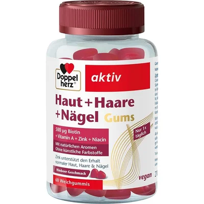Doppelherz aktiv Haut + Haare + Nägel, Supports Skin, Hair & Nail Health, Gummies - 60 Count