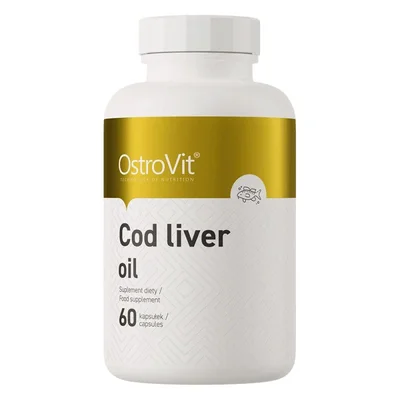 أوستروفيت (OstroVit) زيت كبد الحوت، لدعم صحة القلب والدماغ والمفاصل، وفيتامينات A و D، كبسولات - 60 كبسولة