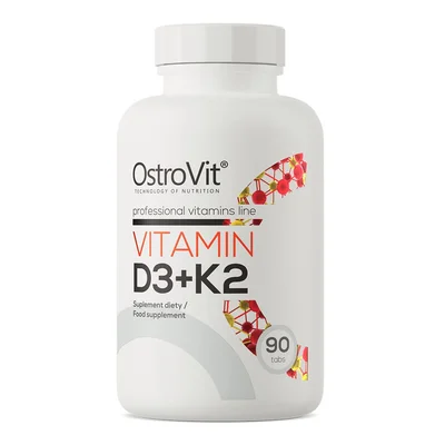 OstroVit Vitamin D3+K2 for Bone & Heart Health, Calcium Metabolism, Tablets - 90 Count