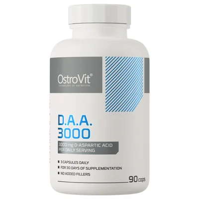 OstroVit D.A.A. 3000, Supports Natural Testosterone Production, Muscle Strength & Athletic Performance, Capsules - 90 Count