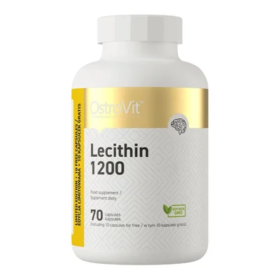 OstroVit Lecithin 1200mg, Supports Brain Function & Liver Health, Aids Fat Metabolism, Capsules - 70 Count