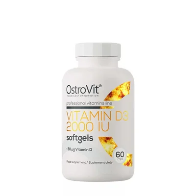 OstroVit Vitamin D3, Supports Bone Health & Immune Function, Capsules, 2000 IU - 60 Capsules